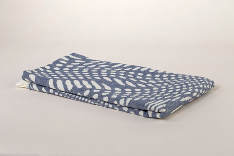 Diamond CottonThrow Blanket 185 x 240 - Blue