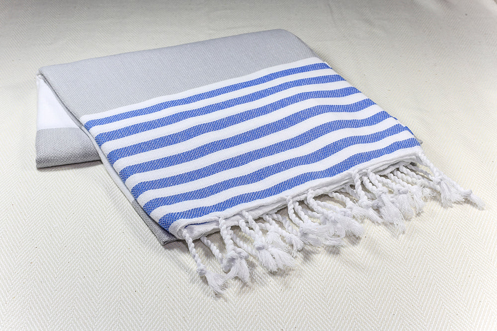 Turkish Towel "Peshtemal" - Colorful Marina - Gray