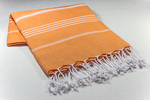 PATTERNED Turkish Towel "Peshtemal" - Vintage - Beige