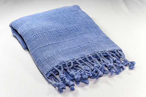 Turkish Towel "Peshtemal" - RoseGarden - Light Blue