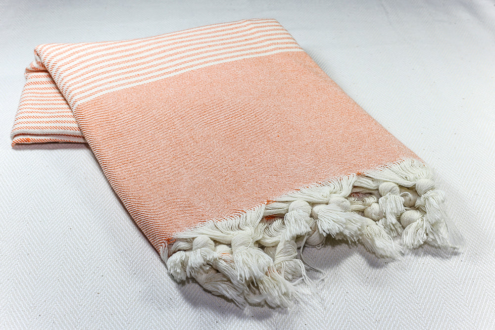 Turkish Towel "Peshtemal" - RoseGarden - Orange