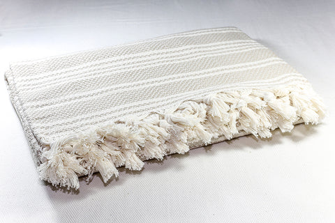 Light Cotton Turkish Towel Scarf - Ecru
