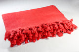 Stone-washed Cotton Throw Blanket 180 x 230 - Red