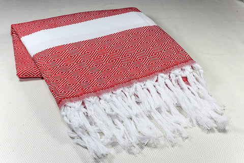 Turkish Towel "Peshtemal" - Colorful Marina - Red