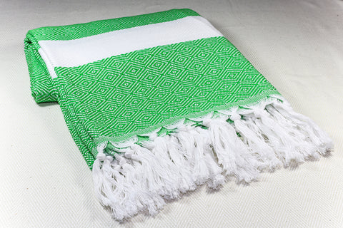Special Design Turkish Towel "Peshtemal" with Lace - Ecru with three lace motive