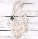 Shopping bag - Macrame with hand-crotched star piece